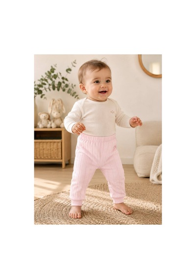 H&c Coolboy H&c Bebek Patiksiz Alt Pantolon %100 Pamuk Esnek Fitilli Ribana 0-36 Ay Pembe