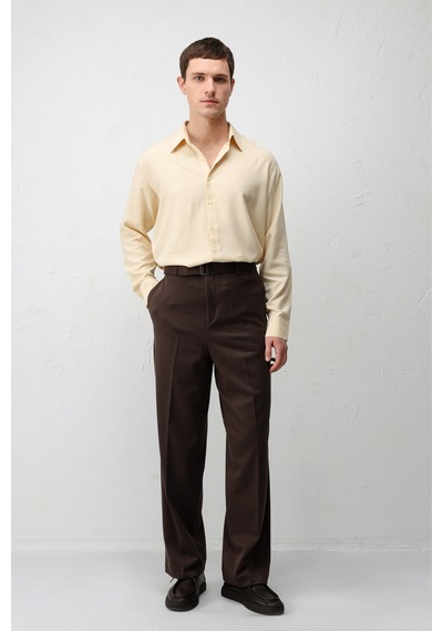 Antioch Relaxed Fit Kemerli Erkek Pantolon Kahve
