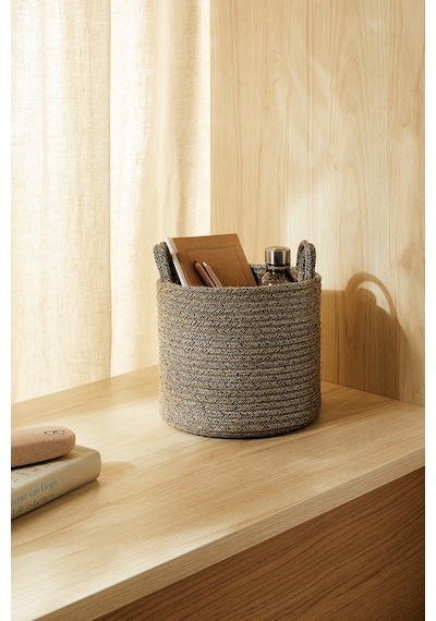 Ocean Home Textile Siyah Kırçıllı Jüt Halat Sepet 26 x 22 cm