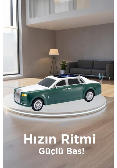 Bluetooth Hoparlör Rolls-royce Görünümlü Araba Led Ekranlı 15w Tws Fm Usb Speaker D82