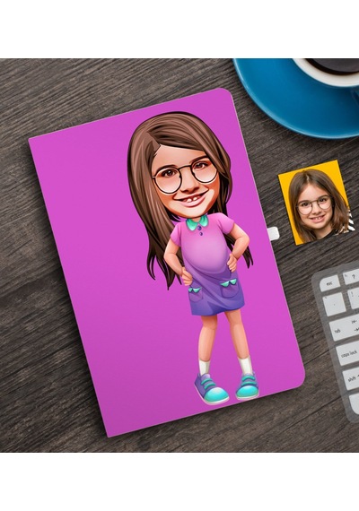 Kişiye Özel Kız Çocuk Karikatürlü Defter-3 Çok Renkli