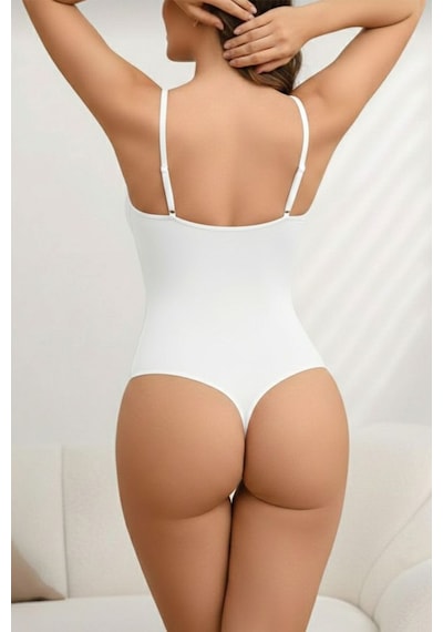 Fit Women Örme Kumaş Zıbın String Model ı Body 9052 Beyaz