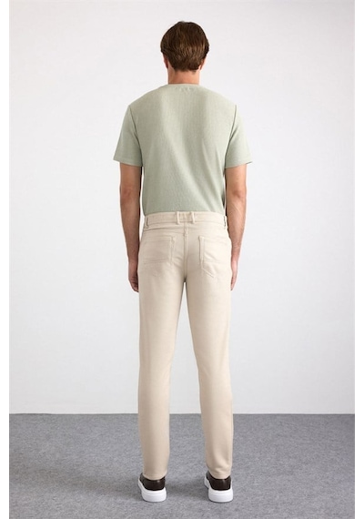 Süvari Bej Slim Karışık Desen Armürlü Normal Bel Casual Pantolon Pn2020500767-bj3
