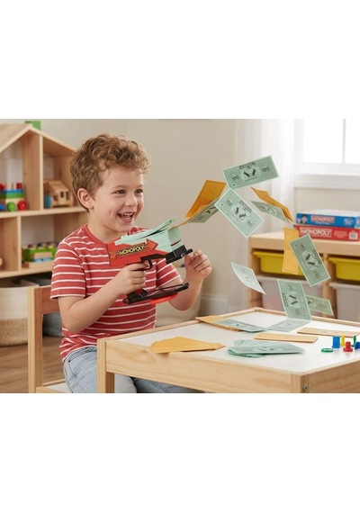 Monopoly Para Yağmuru 100 Adet Banknotlu 25 Adet Şans Kartlı Eğlenceli Aile Kutu Oyunu 1