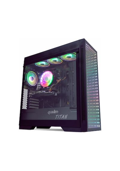 Quadro Qt100 Titan Usb 3.2 Rgb Atx Mid Tower Siyah Kasa