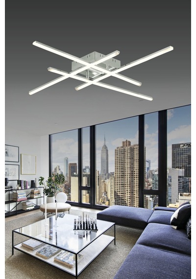 Pl 06 4 Model Krom 3 Renkli Salon Ve Oturma Odası İçin İdeal Alüminyum Avize, 10x55 Krom