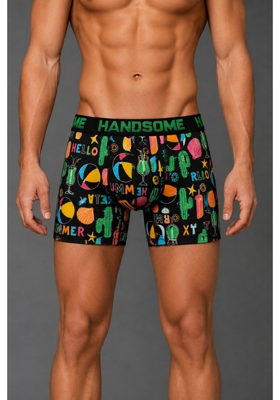 Brem Handsome Katktüs Desenli Erkek Boxer Çok Renkli