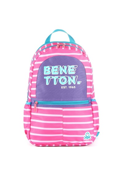 Çocuk Kol Saati Hediyeli Benetton Büyük Kapasiteli Çocuk Okul Çantası B.nt.03752 Çok Renkli