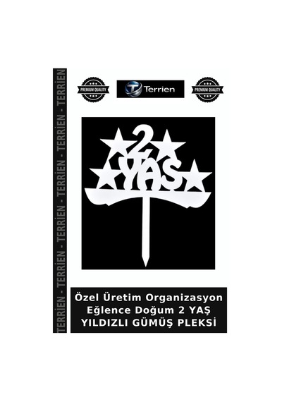 Özel Üretim Organizasyon Eğlence Doğum 2 Yaş Yıldızlı Gümüş Pleksi