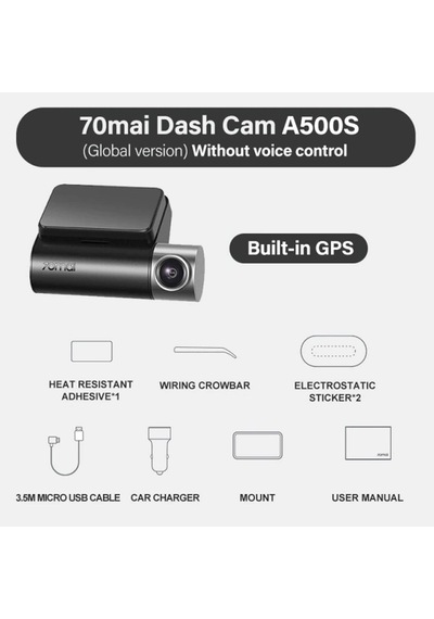 70mai A500s Dashcam Pro Plus+ Araç İçi Kamera Çok Renkli