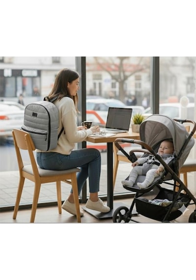 Babymol Selimiye Anne Bebek Bakım Çantası - Gri Standart Gri