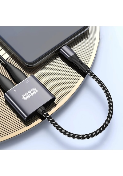 Go Des Gd-uc161 2in1 Type-c To 3.5mm Hi-fi Aux Çevirici Ses Adaptörü Gri