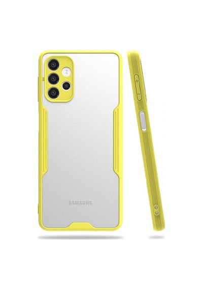 Nettech Samsung Galaxy A72 Uyumlu Platin Seri Arka Koruma Kılıf - Sarı Sari