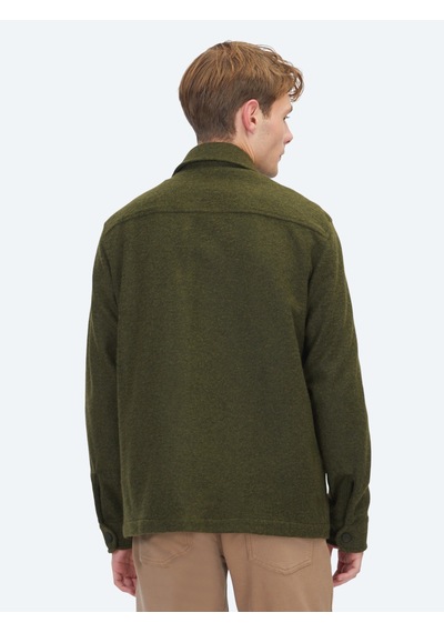 Kip Haki Regular Fit Uzun Overshirt