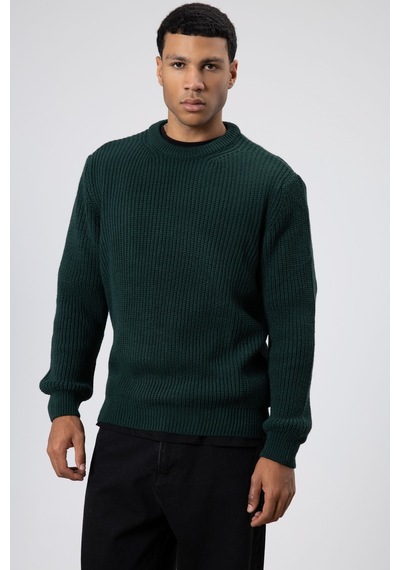 Vamos Bisiklet Yaka Oversize Triko Kazak V60-10 Nefti