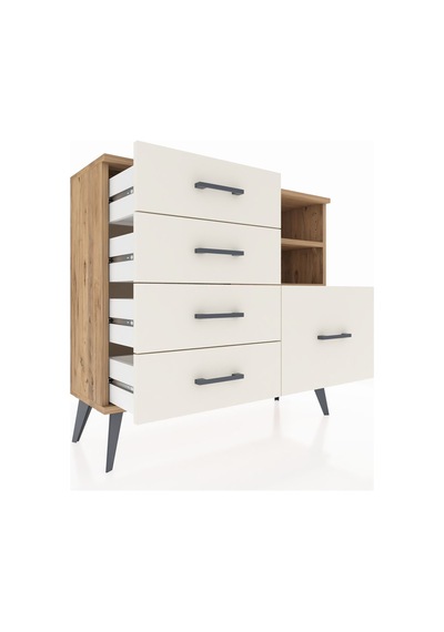 Arges Şifonyer 2 Raflı 5 Çekmeceli 88x30x80 Çam-çam/aytaşı Çam/aytaşı