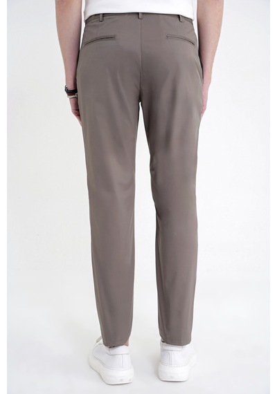 Comfort Fit Yan Cep Beli Lastikli %97 Pamuk Haki Pantolon P 1214