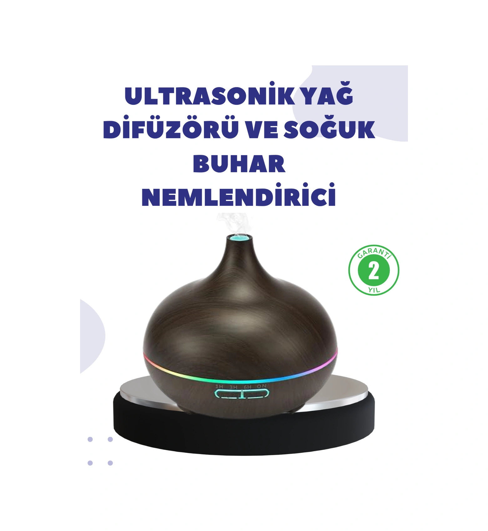 Bn01 Uçucu Yağ Uyumlu Renkli Led Işıklı Nemlendirici Çok Renkli