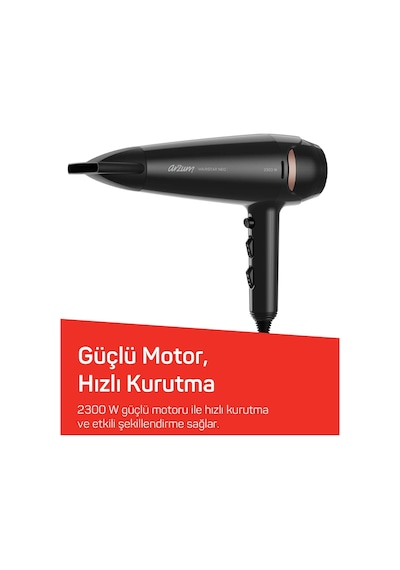 Arzum AR5134 Hairstar Neo Saç Kurutma Makinesi 2300 W, Soğuk Hava Fonksiyonu, Siyah