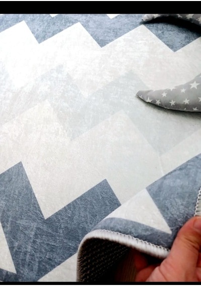 Zig Zag, İndirimli, Makinede Yıkanabilir, İnce, Dokuma Tabanlı, Çocuk Odası Halısı Çok Renkli