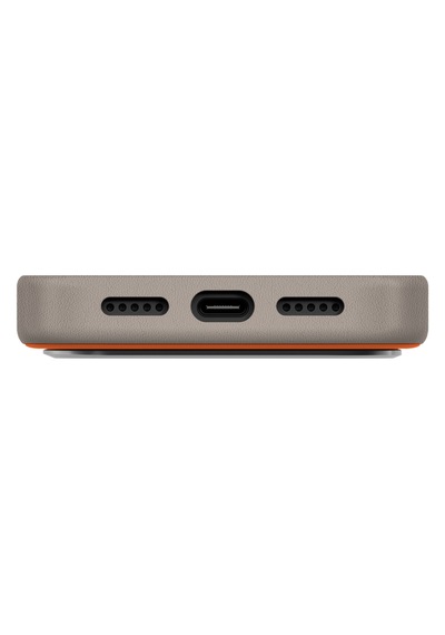 Apple Uyumlu iPhone 17 Pro Kılıf Lyden Ds Çift Ton Vegan Deri Magsafe Özellikli Magclick Business Kapak Turuncu