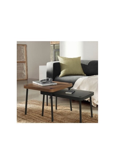 Ikea Sonhult Sehpa Seti, Gri-ceviz Görünüm, 2 Parça