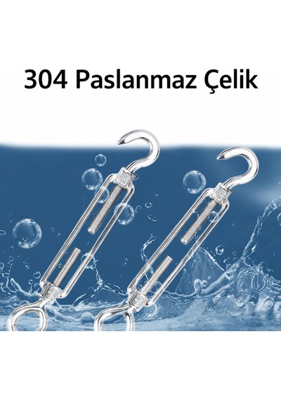 Çelik Gerdirme Turnbuckle Yüksek Dirençli Kanca & Mapalı Uçlu Gerdirme Aparatı 4 Adet