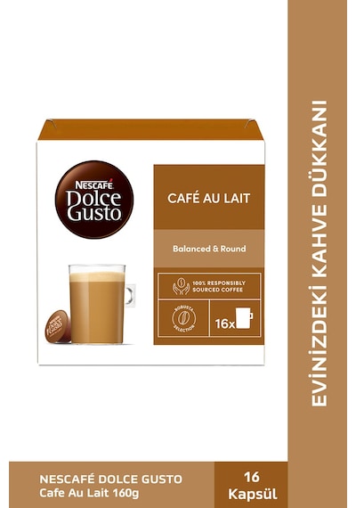 Nescafe Dolce Gusto Coffee Cafe Au Lait 16 Kapsül