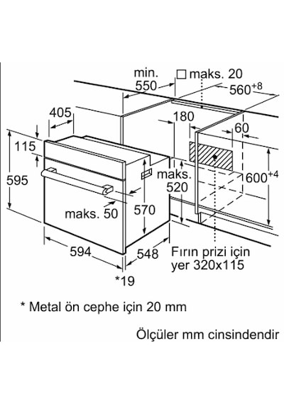 Bosch Serie 2 HBF011BV1T 71 LT Ankastre Fırın