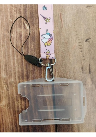 Unicorn Tek Boynuzlu At Kart Askısı Yaka Kartı Boyun Askı İpi Telefon Askısı