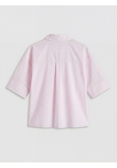 Lcwaıkıkı Classic Pembe Çizgili Poplin Kadın Gömlek