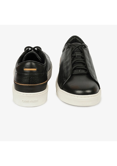 Greyder 17420 Erkek Siyah Hakiki Deri Sneaker Ayakkabı Siyah