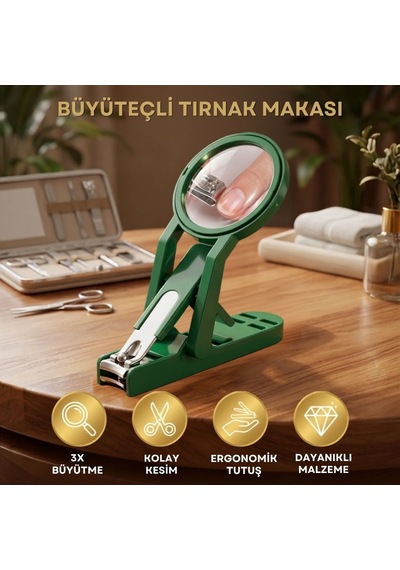 Buffer Büyüteçli Tırnak Makası,törpü Özellikli, Hassas Kesim Sağlayan Pratik Tırnak Bakım Makası