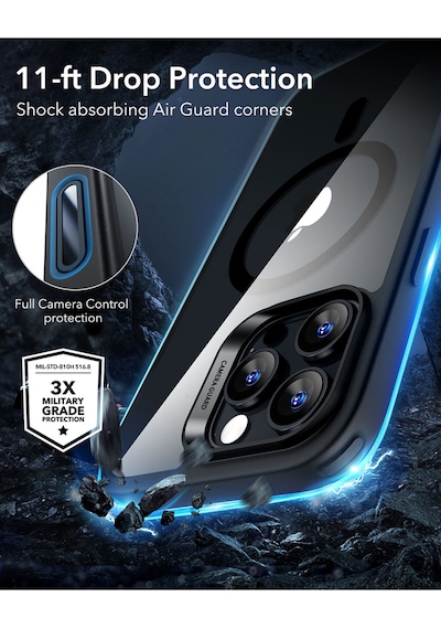 Esr Apple Uyumlu iPhone 16 Pro Halolock Magsafe Classic Hybrid Silikon Kılıf - Kamera Kontrol Buton Şeffaf Siyah Esr Apple Uyumlu iPhone 16 Pro Halolock Magsafe Classic Hybrid Silikon Kılıf - Kamera Kontrol Buton Şeffaf Siyah