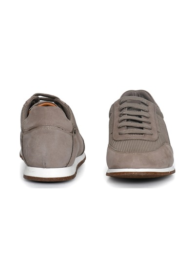 Tuna Hakiki Nubuk Deri/tekstil Ekru Erkek Sneaker Ayakkabı - X241336 Ekru