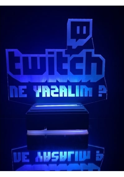 Kişiye Öze Hediye Twitch 3D Led Gece Lambası