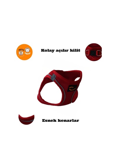 Köpek Göğüs Tasması-köpek Gezdirme Tasması-vest Harness Tasması-air Mesh Hava Geçirgen Göğüs Tasması Small, Kırmızı