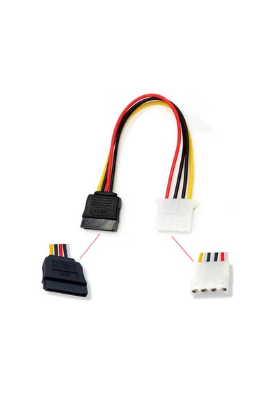 Molex 4 Pin Dişi Power To Sata 15 Pin Dişi Power Çevirici Kablo 30 Cm