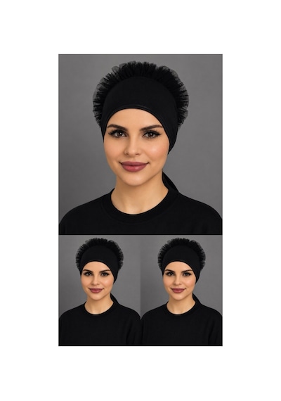 Aldaıyr 3adet Fırfır Bone Tesettür Bone Çok Renkli9