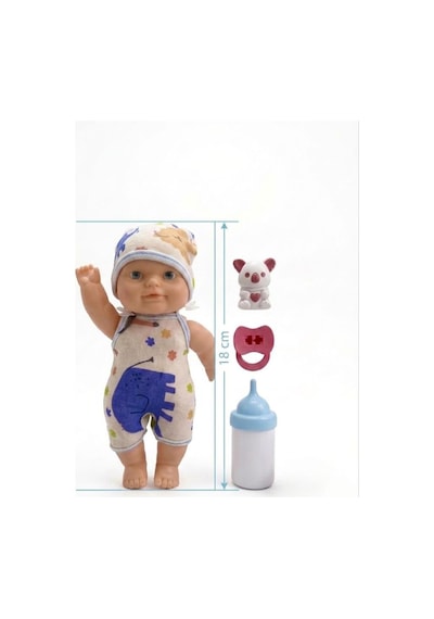 Oyun Arkadaşım Asya Bebek 4 Parçalı Biberonlu Emzikli Hayvan Figürlü 18cm Eğitici Oyuncak Bebek 1