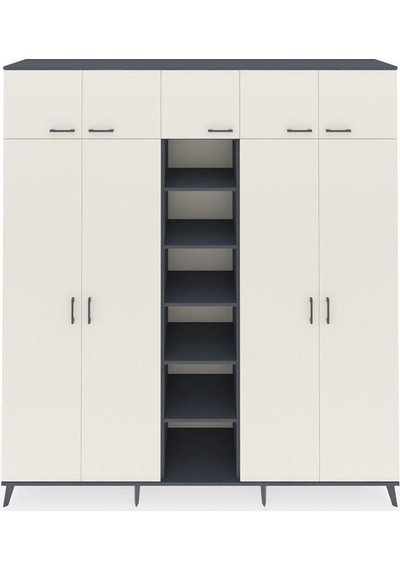 Hyperion Dolap 12 Raflı 9 Kapaklı 2 Askılı 220x44x243 Antrasit-aytaşı/antrasit Aytası/antrasıt Hyperion Dolap 12 Raflı 9 Kapaklı 2 Askılı 220x44x243 Antrasit-aytaşı/antrasit Aytası/antrasıt