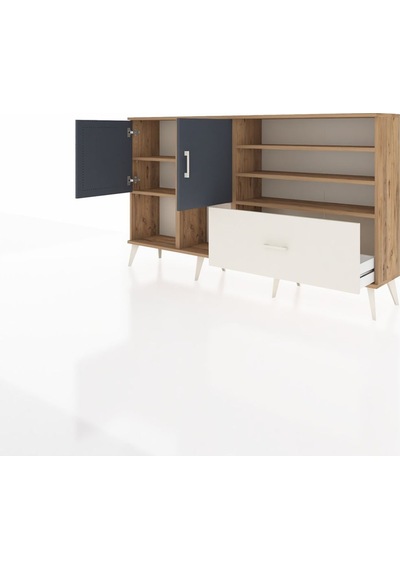 Arges Konsol 7 Raflı Tek Çekmeceli 2 Kapaklı 176x30x99 Çam-antrasit/aytaşı Antrasıt/aytası - Atlas Çam Arges Konsol 7 Raflı Tek Çekmeceli 2 Kapaklı 176x30x99 Çam-antrasit/aytaşı Antrasıt/aytası - Atlas Çam
