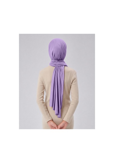 Sonbaharmoda Kız Çocuk Penye Şal, Viskon Likralı, 60x150 Cm, 10-12 Yaş, Tesettür Şal. Lila
