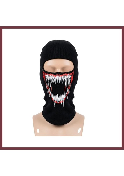 Storeşahin Unisex Canavar Diş Baskılı Balaklava 1 Adet Tek Beden Viskoz Kask İçi Motosiklet Maskesi Renk: Siyah Beden: Standart Shn0720