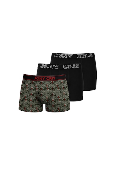 Jony Cris Baskılı Desenli Erkek Boxer 3 Lü Erkek Baksır İç Giyim Çok Renkli