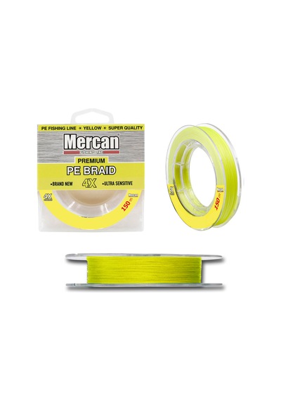 Mercan Premium Pe 4X Örgü İp 150 M Sarı Makara Misina