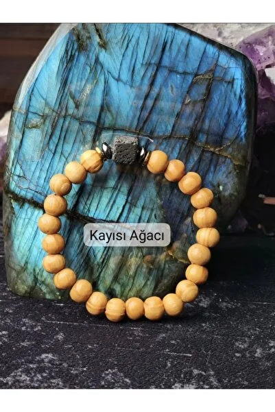 Doğal Kayısı Ağacı Bileklik Bej