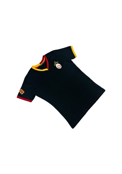 Galatasaray Lisanslı 5 Yıldızlı Siyah Basic Çocuk T-shirt Siyah