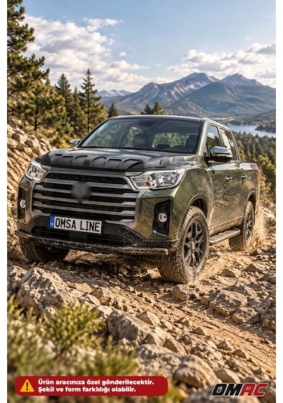 Ssangyong Musso 2018-2026 Uyumlu Araca Özel Texas Ön Alt Koruma Ø76mm Siyah