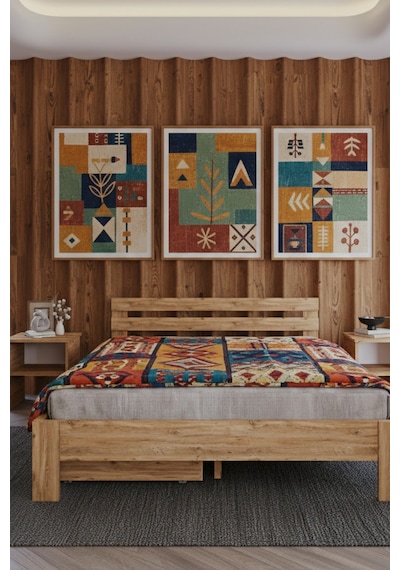 Letto 2 Çekmeceli Çift Kişilik Mdf Karyola